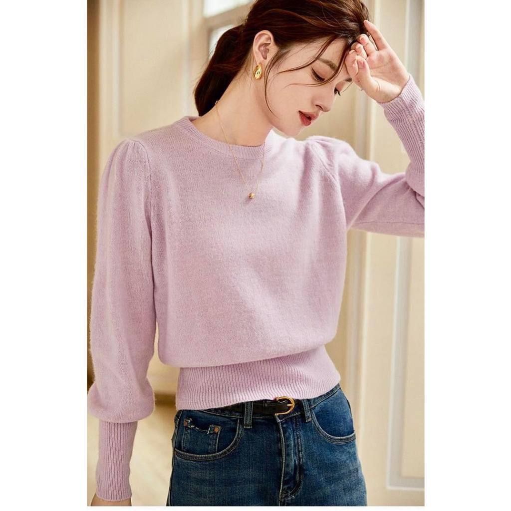 Áo len cừu dày vai bồng xịn đẹp A808