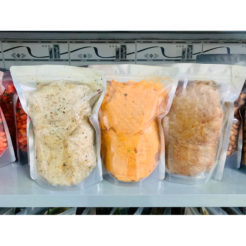 Bánh tráng tỏi rong biển, phô mai tôm hành, xike siêu ngon