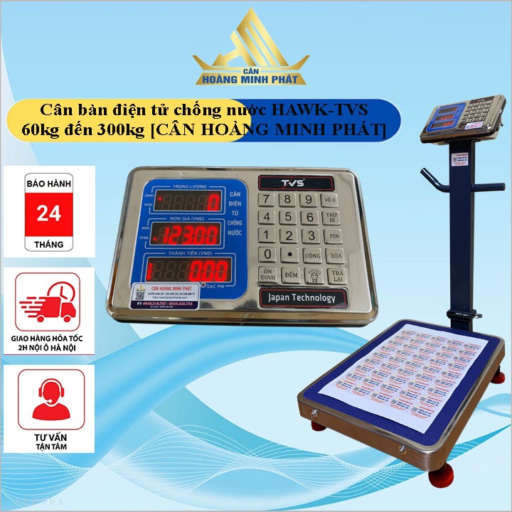 Cân Sàn điện tử chống nước 100kg 150kg 200kg 300kg 60kg TVS A7E (cân chốt số tự động) [ CÂN HOÀNG MINH PHÁT ]