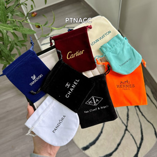 PTNACC Túi dây rút vải nhung in chứ dày dặn bảo quản trang sức