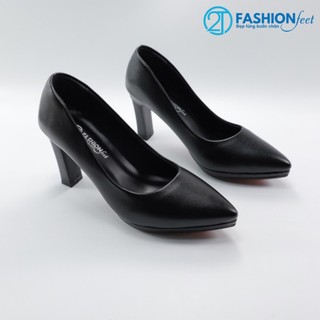 Giày Cao Gót Nữ Da Mờ Chính Hãng 2Tfashionfeet, Mũi Nhọn , Đế Đúp 9 Phân,Tăng Chiều Cao, Tôn Dáng, - HA09ĐM7