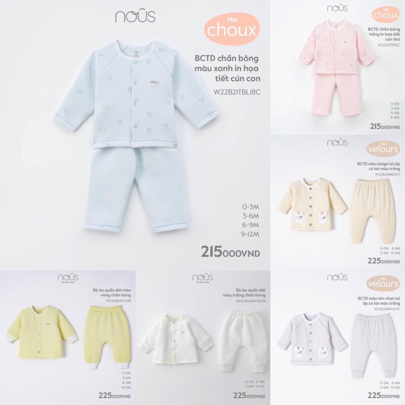 Bộ cài thẳng dài của Nous cho bé trai và bé gái
