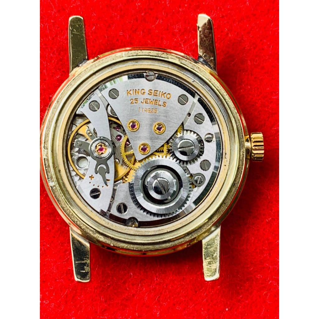 Đồng hồ nam King Seiko Diashock automatic 25jewels, niềng mạ vàng dây da