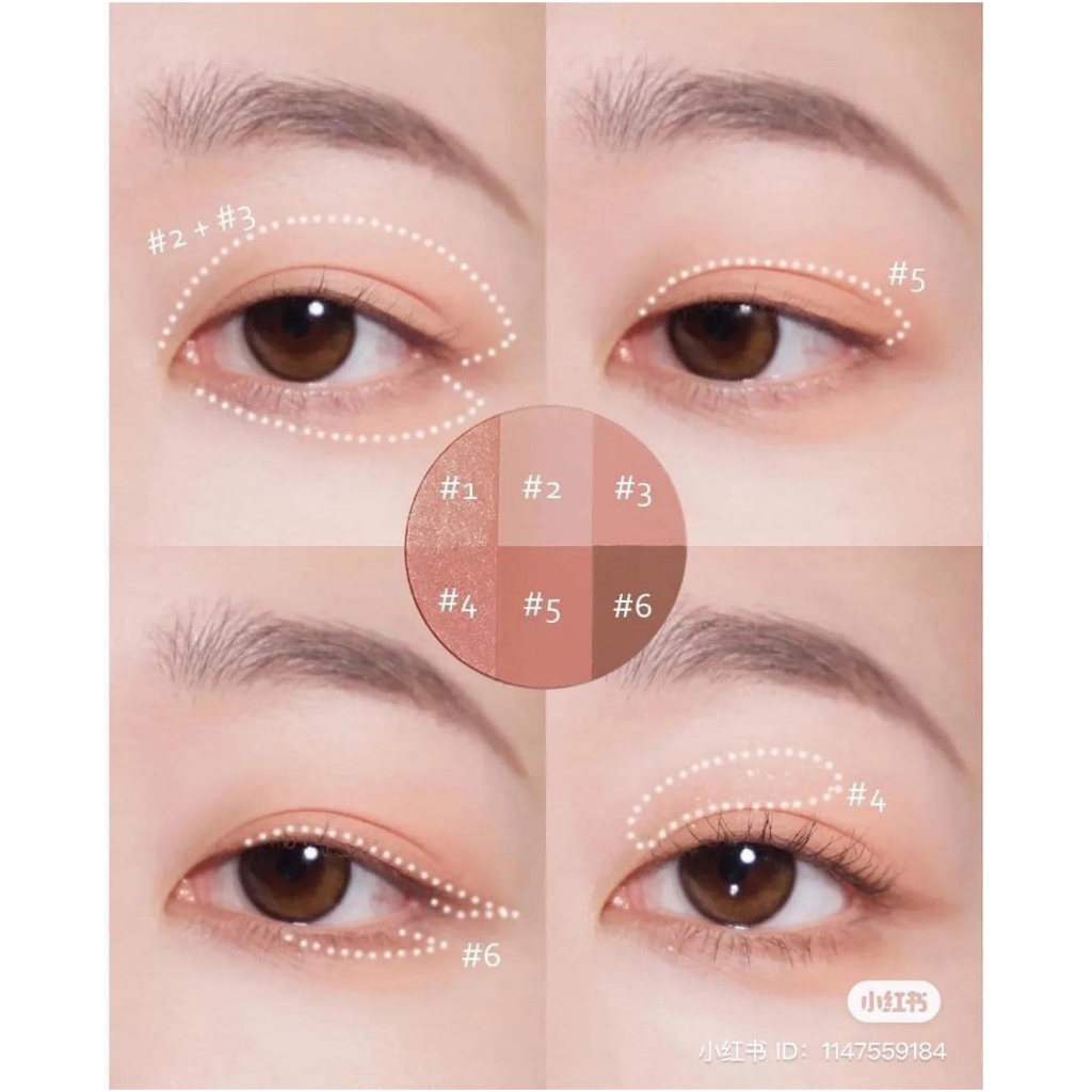 Bảng phấn mắt 6 Ô Too Cool For School By Rodin Blending Eyes - Màu 03: Coral Brown