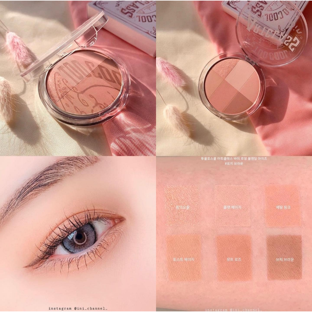 Bảng phấn mắt 6 Ô Too Cool For School By Rodin Blending Eyes - Màu 03: Coral Brown