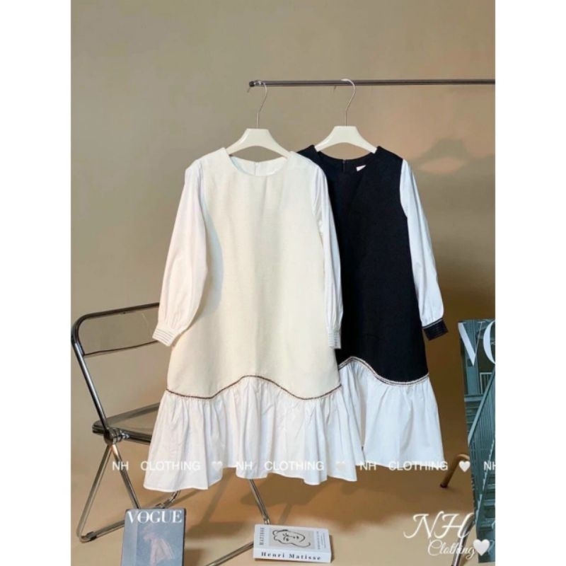 Váy Bầu Đầm Bầu Thiết Kế Thời Trang Thu Đông Dáng Suông, Dài Tay Chất Dạ Xinh Xắn A128 Lin Store66