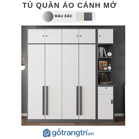 Tủ quần áo gỗ cao cấp chống ẩm, trầy xước - GHS 51502