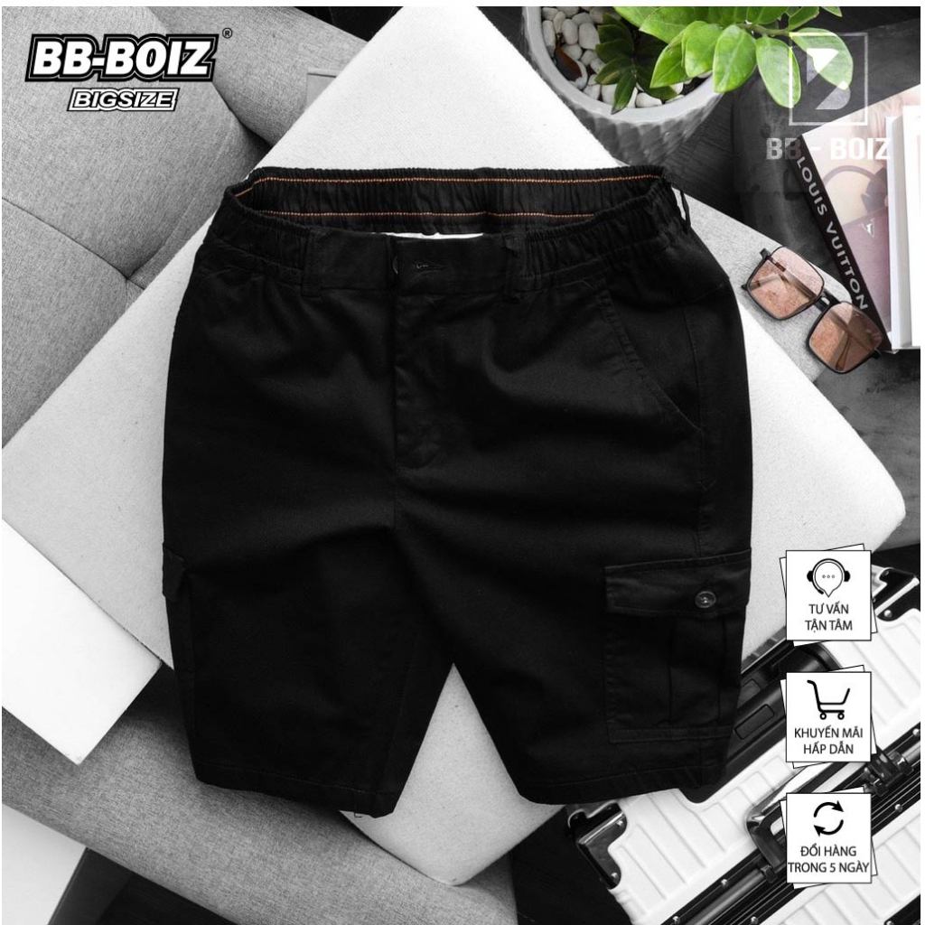 BIGSIZE - Quần short kaki nam BB - Boiz túi hộp form bigsize 70kg - 110kg