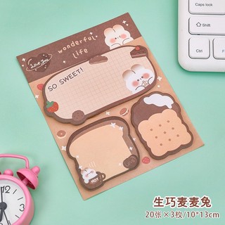 Set giấy note 3 hình 60 tờ cute