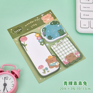 Set giấy note 3 hình 60 tờ cute