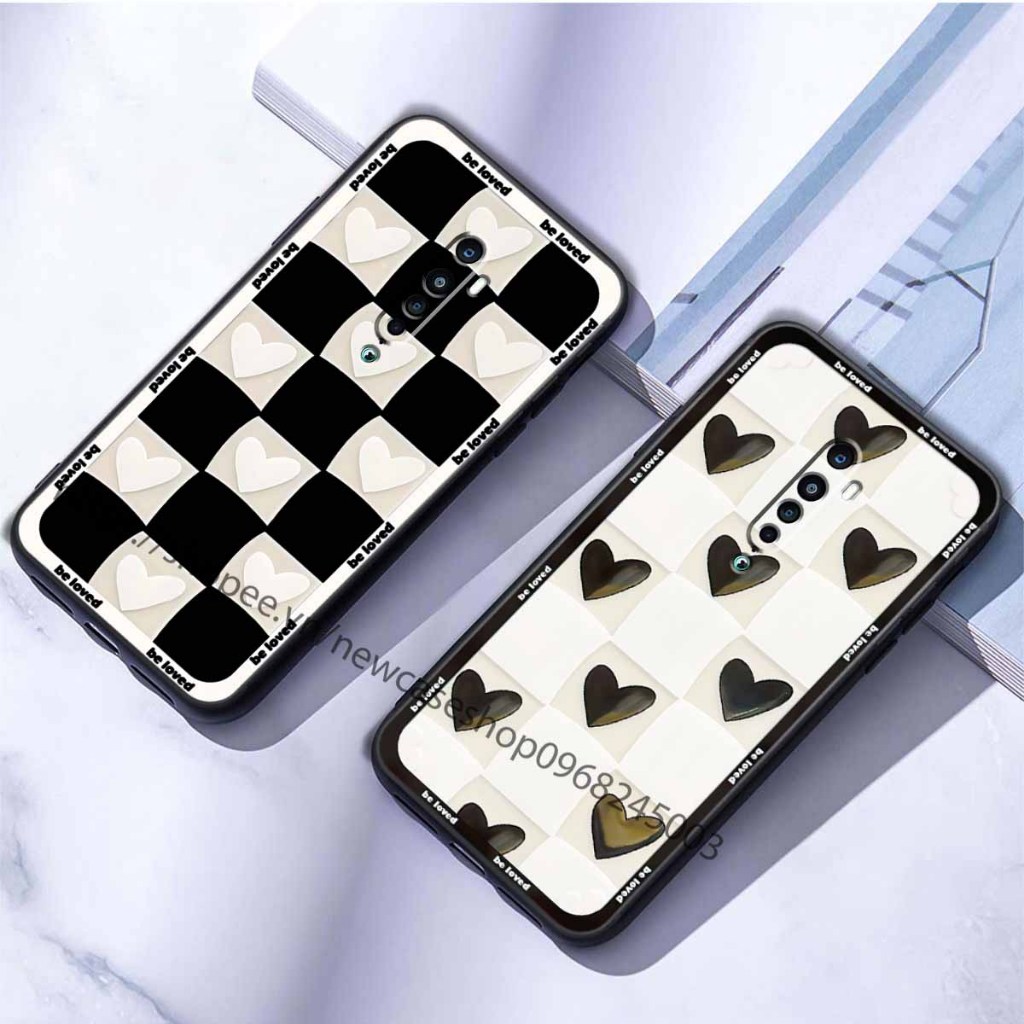 Ốp TPU Oppo RENO / RENO Z / RENO 2 / 2F cạnh viền vuông bảo vệ điện thoại hình caro good love.