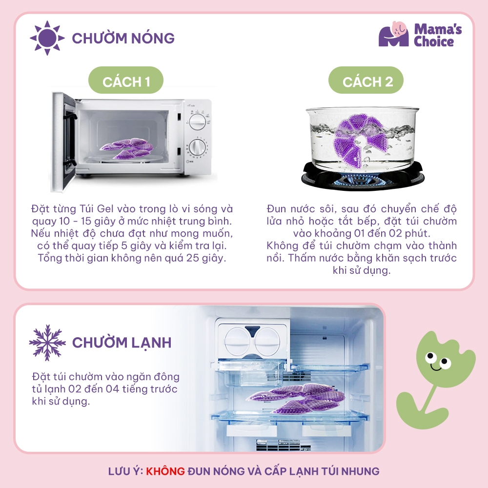 Túi Chườm Ngực Mama's Choice, Chườm Nóng Lạnh Giúp Mẹ Thông Tắc Tia Sữa, Kích Sữa, Giảm Đau Ti Hiệu Quả, Hộp 2 Túi