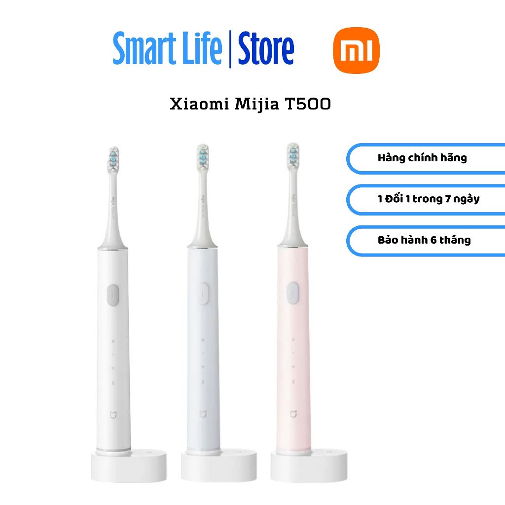 Bàn chải điện Xiaomi Mijia T500 Trắng/Hồng/Xanh dương làm sạch thông minh theo tiêu chuẩn quốc tế