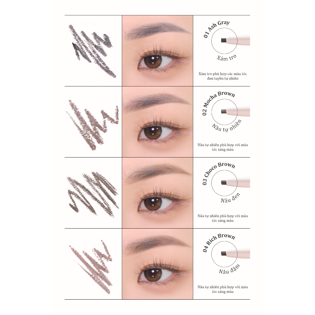 Chì Kẻ Mày 2 Đầu Dearmay The Chic Eyebrow Pencil