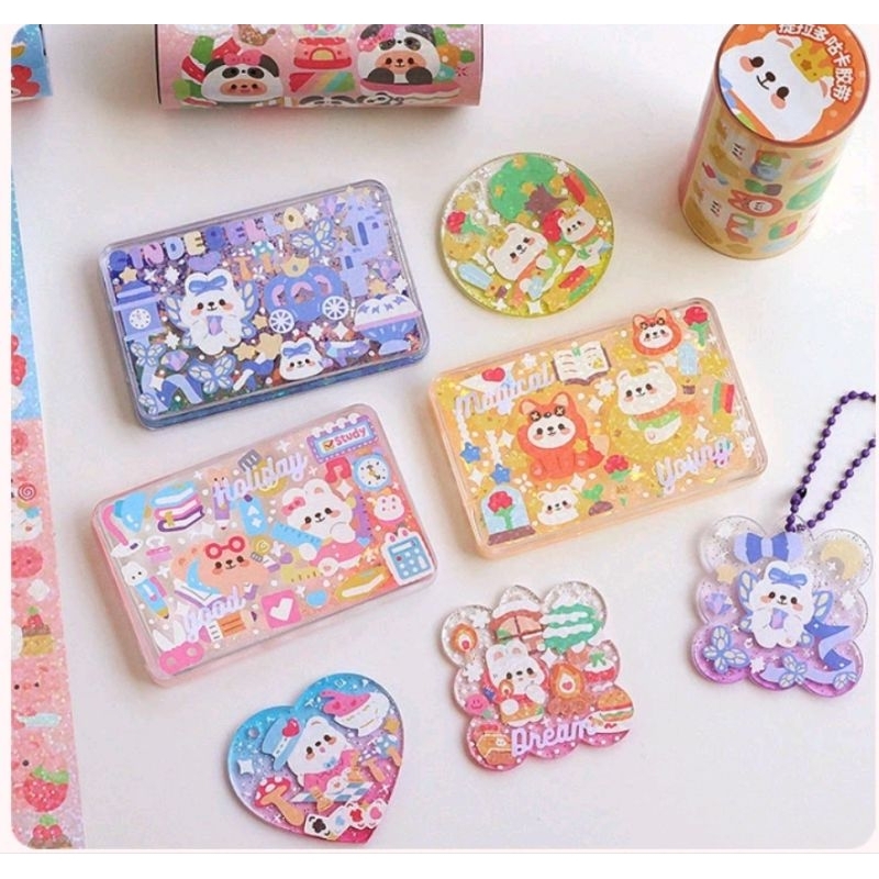 Cuộn 2M nhãn dán lấp lánh dễ thương Blinh Blinh