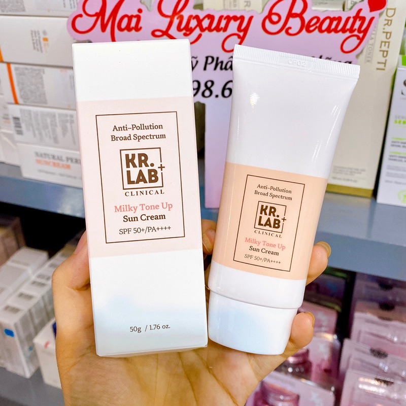 Kem chống nắng Kr.Lab phổ rộng nâng tông chống nắng kiềm dầu chống nước bản mới nhất