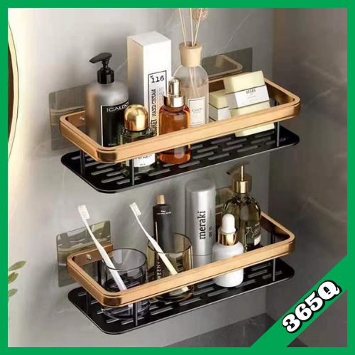 Kệ góc hình chữ nhật dán tường chất liệu NHÔM bền bỉ, giá đỡ đồ nhà tắm, nhà bếp đa năng không cần khoan đục QM.Q002