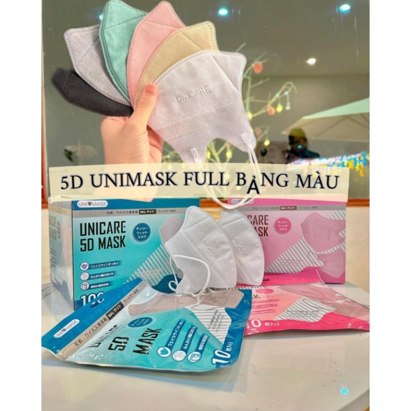 Sỉ Thùng 500 chiếc khẩu Trang UNICARE 5D MASK 3 lớp Kháng khuẩn Hàng Chính Hãng