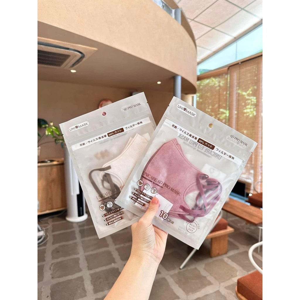 Thùng 200 chiếc UNICARE 6D PROMASK Mẫu Mới Hot nhất 2023, Quai Êm, Nhiều màu Độc lạ