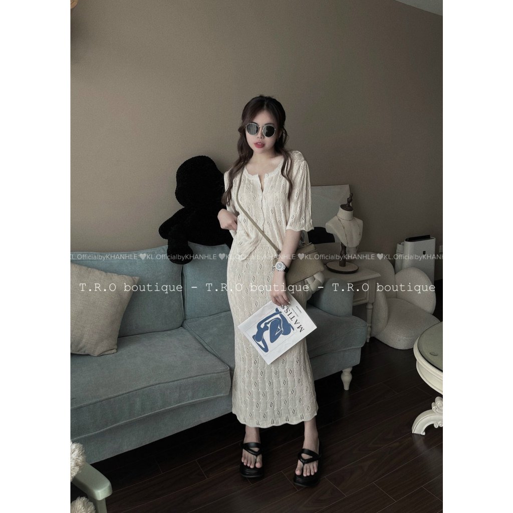 Set áo len mix chân váy chất đẹp hàng QCL1