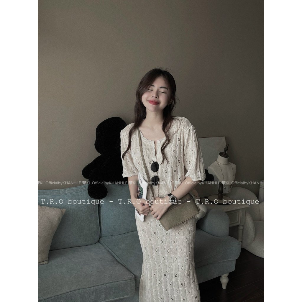 Set áo len mix chân váy chất đẹp hàng QCL1