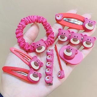 Kẹp tóc mây gấu dâu lotso , cột tóc , kẹp mái hình gấu dâu
