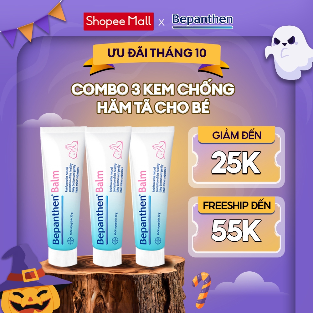 Combo 3 Kem Chống Hăm BEPANTHEN Balm Dạng Kem Mỡ Tuýp 30G x3