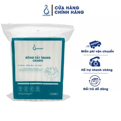 Bông tẩy trang Likado 222 miếng 100% bông tự nhiên kích thước(5*6cm)