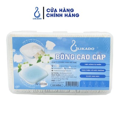 Bông tẩy trang Likado kích thước 5.5*6.5cm HỘP 120 MIẾNG