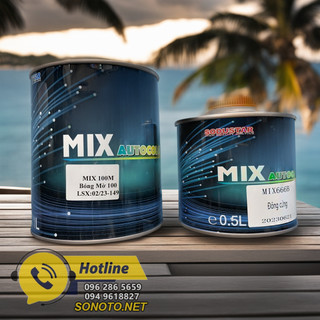Bóng mờ 2k mix mờ 100% tỉ lệ 2:1 cặp 1,5 lít gồm 1 lít bóng và 0,5 lít đông cứng sơn oto xe máy