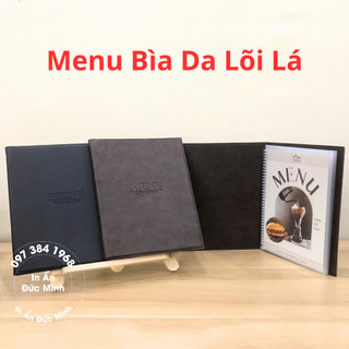 Quyển menu bìa da lõi lá, sổ menu bìa da lõi lá đủ màu đủ kích thước chất lượng cao