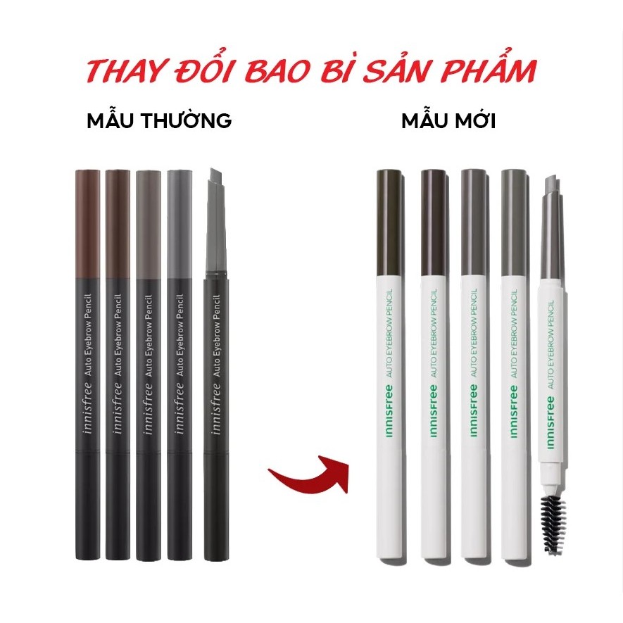 Chì Kẻ Mày Ngang Mảnh, Lâu Trôi Innisfree Auto Eyebrow Pencil 0.3g