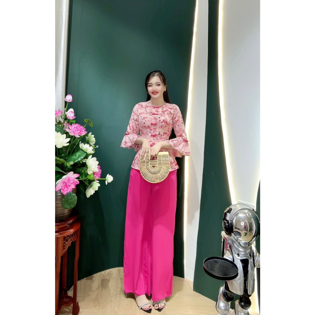 Sét bộ Bà Bà Tay Loa Nút Tàu Duyên Dáng