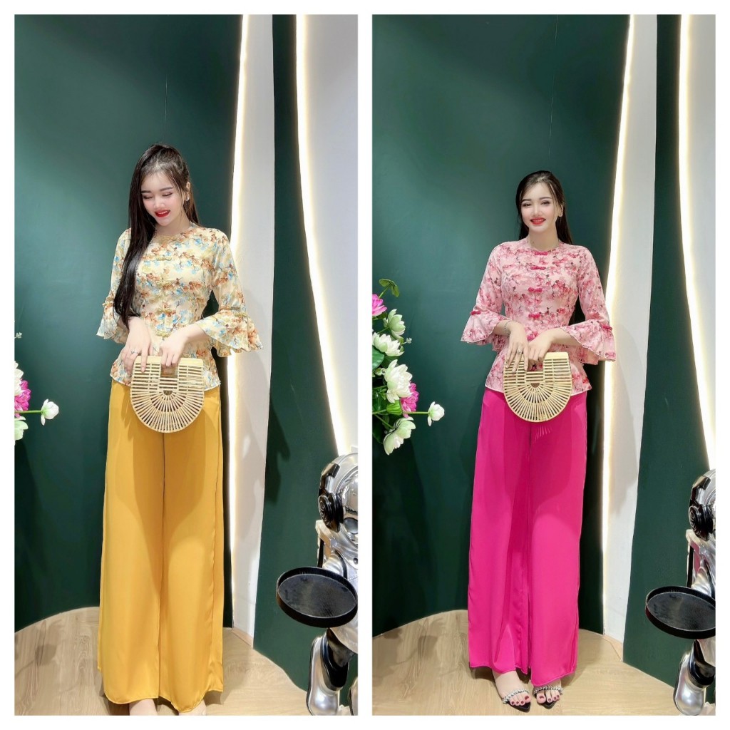 Sét bộ Bà Bà Tay Loa Nút Tàu Duyên Dáng