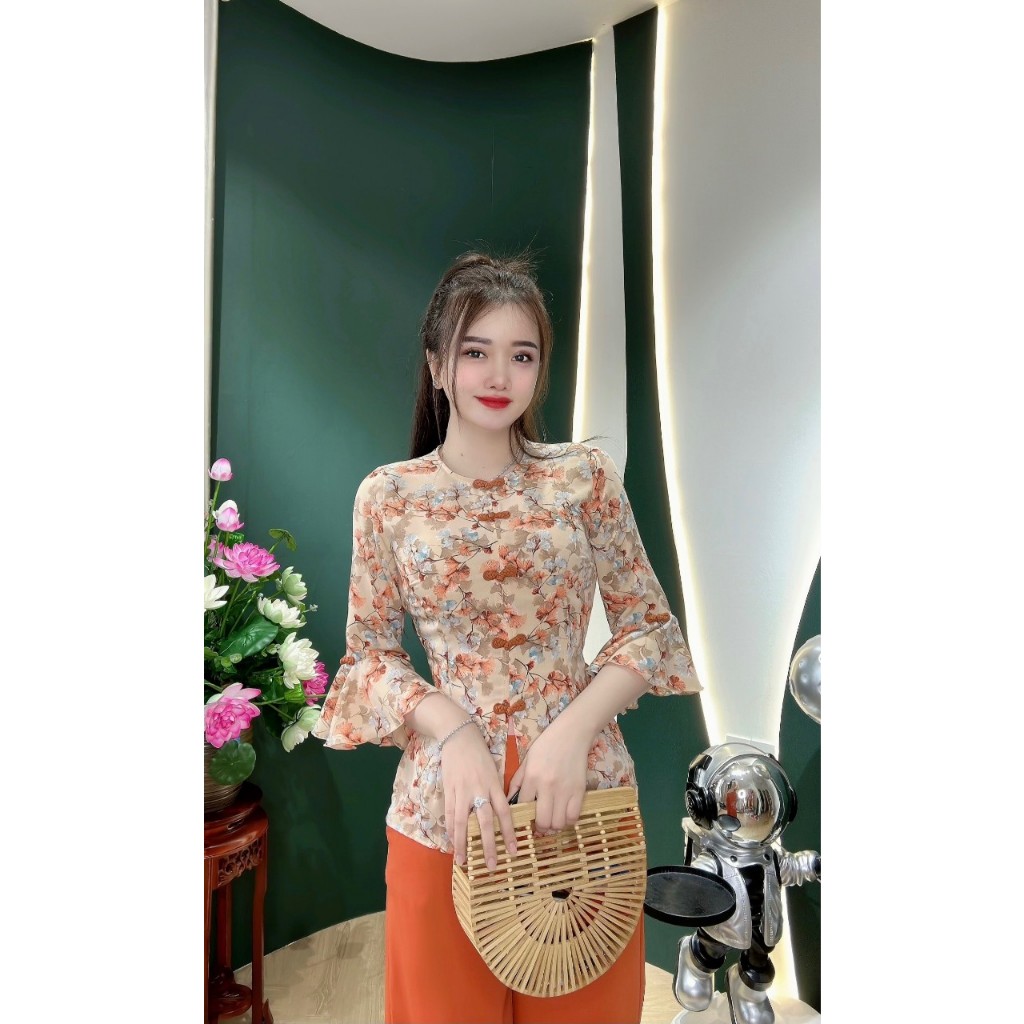 Sét bộ Bà Bà Tay Loa Nút Tàu Duyên Dáng