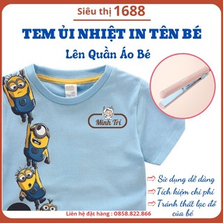 Miếng dán ủi quần áo in tên bé theo yêu cầu| sticker ủi quần áo
