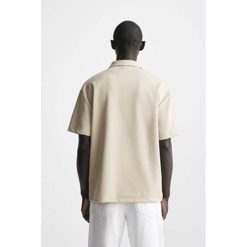 Áo polo nam Zara authentic DIAGONAL TEXTURED WEAVE size S