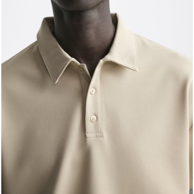 Áo polo nam Zara authentic DIAGONAL TEXTURED WEAVE size S