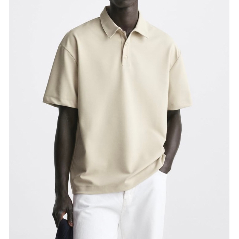 Áo polo nam Zara authentic DIAGONAL TEXTURED WEAVE size S