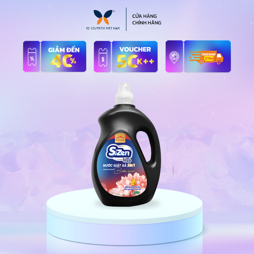 Nước Giặt Xả SIZEN 2in1 3.6KG 365MAX_Biển Xanh - Không Phai Màu Quần Áo