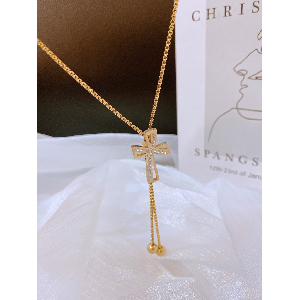 Dây chuyền Titan layer 3 tầng thánh giá chữ thập cá tính - Măng’s House DC38