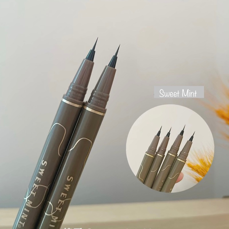 Kẻ Mắt Nước Sweet Mint, Bút Chì Kẻ Mắt Đầu Mảnh Eyeliner Màu Đen Nâu Kháng Nước Lâu Trôi Nội Địa Trung D45-Saikou Beauty