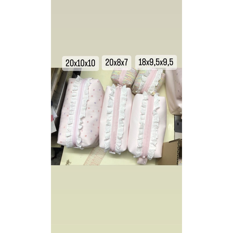 TÚI POUCH ĐỰNG ĐỒ MAKEUP CÓ REN - HANDMADE BY 1402.Sew