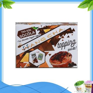 Hộp Trà Sữa Wangcha Vị Socola pha trà sữa tiện lợi kèm 4 túi thạch 3Q caramel - Trà Sữa Vị Socola cao cấp, dễ sử dụng
