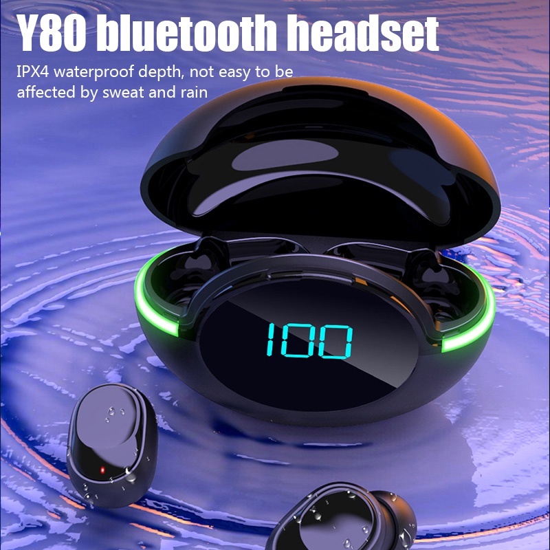 Y80 tws tai nghe tai nghe không dây 5.1 Tai nghe di động trong tai nghe bluetooth không thấm nước với tai nghe tai