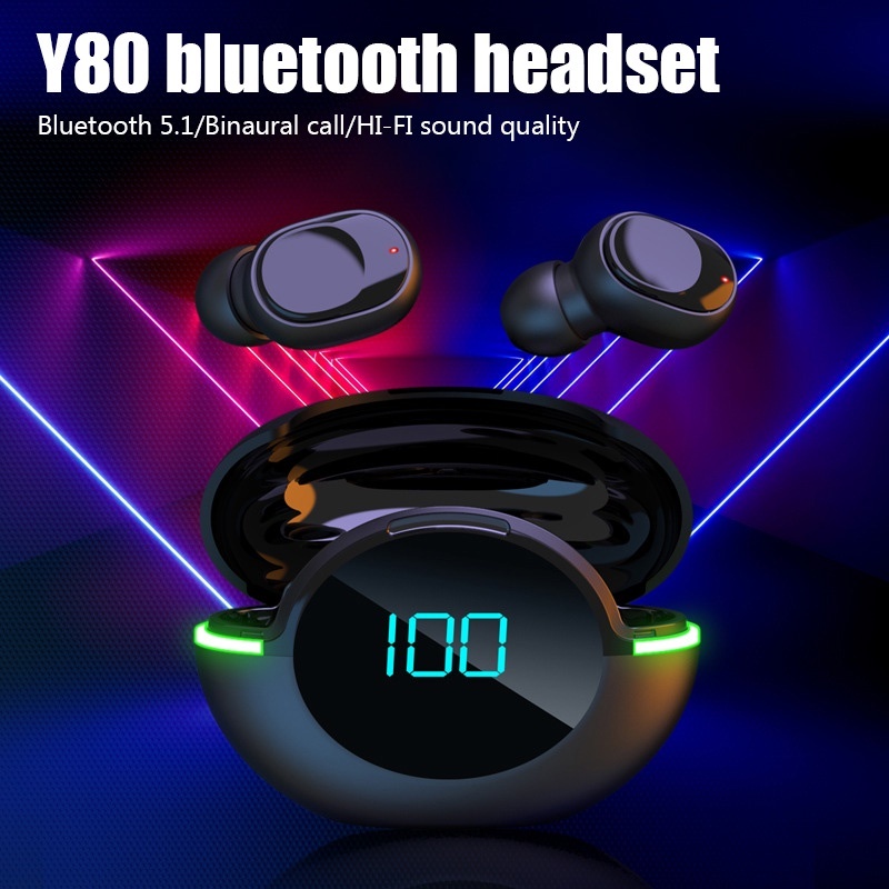 Y80 tws tai nghe tai nghe không dây 5.1 Tai nghe di động trong tai nghe bluetooth không thấm nước với tai nghe tai