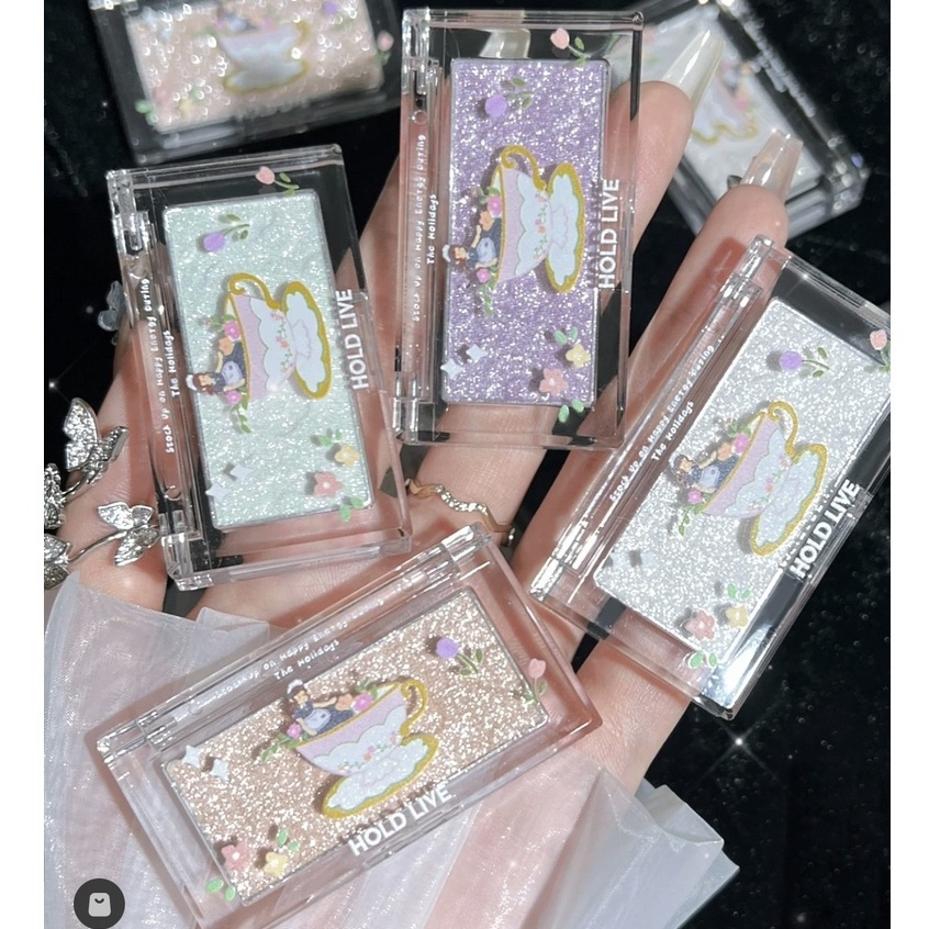 Phấn Bắt Sáng HOLD LIVE Flower Tea Diamond Flash phấn nhũ hiệu ứng lấp lánh và highlight HL585