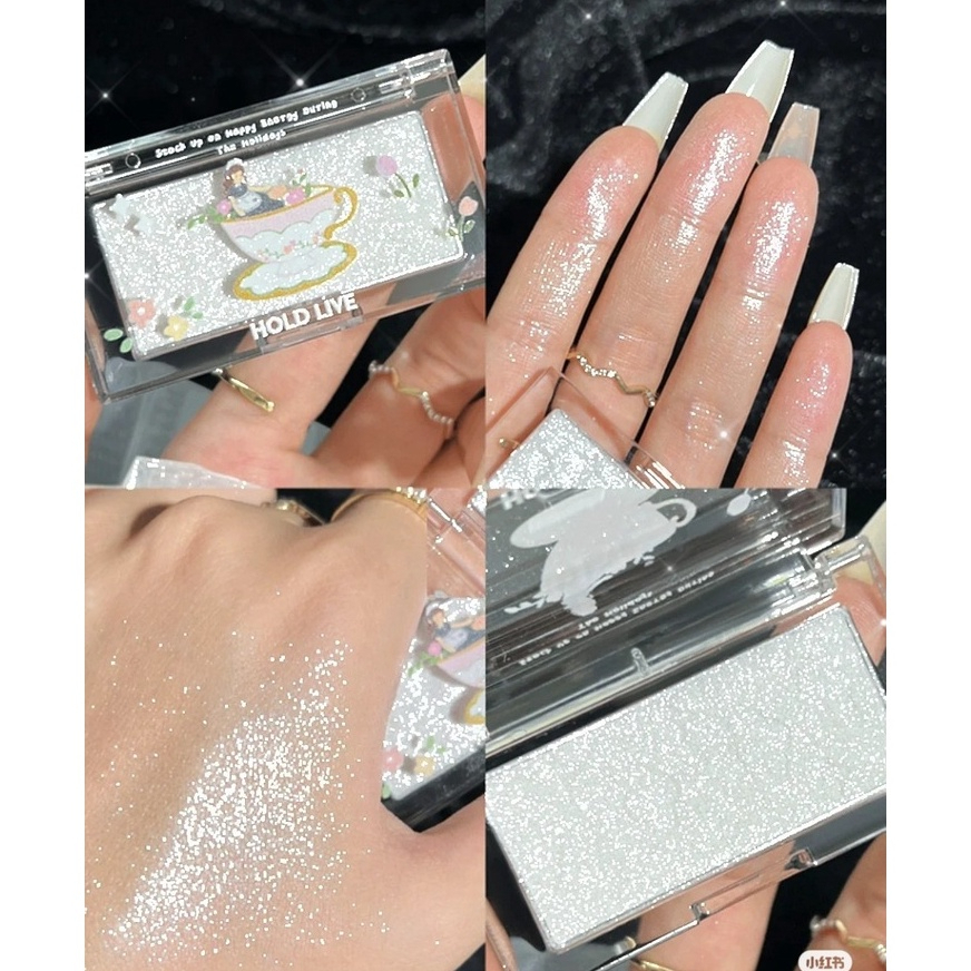 Phấn Bắt Sáng HOLD LIVE Flower Tea Diamond Flash phấn nhũ hiệu ứng lấp lánh và highlight HL585