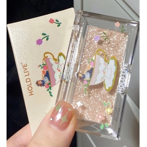 Phấn Bắt Sáng HOLD LIVE Flower Tea Diamond Flash phấn nhũ hiệu ứng lấp lánh và highlight HL585