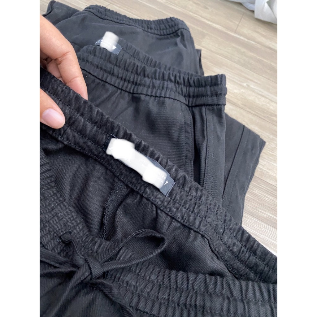 Quần linen đũi lưng thun suông dài